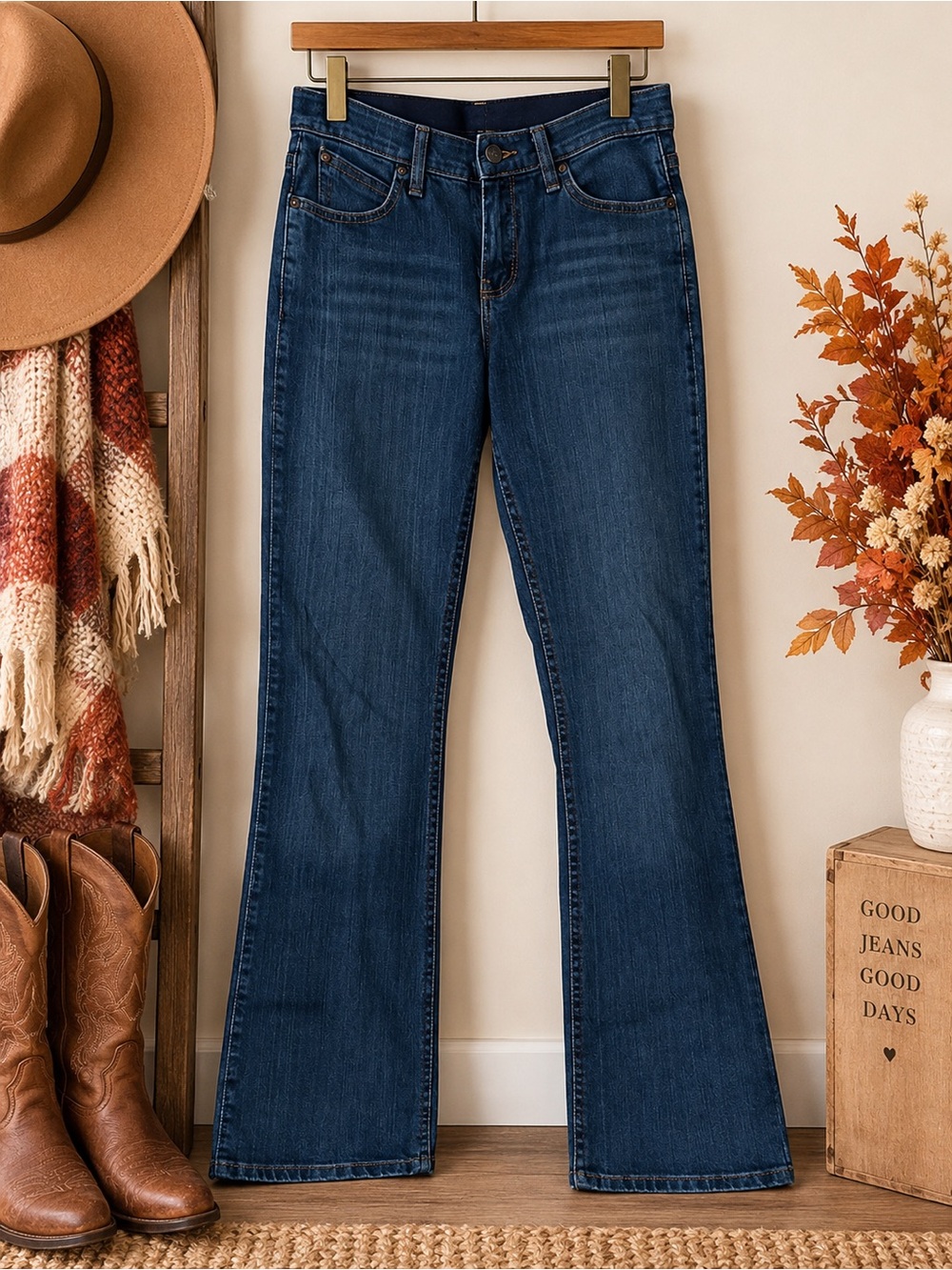 Wrangler Q-Baby Ultimate Riding Jeans 3/4 x 34 Tall Bootcut Western